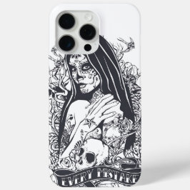 Gothic Sugar Skull Woman Tattoo Art iPhone 15 Pro Maxケース