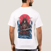 Gothic T-Shirt Samurai Skull Tattoo Design Grunge Tシャツ (裏面)