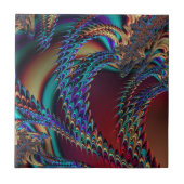 Gothic Technicolor Fractal Dragons抽象芸術 タイル (正面)