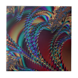 Gothic Technicolor Fractal Dragons抽象芸術 タイル