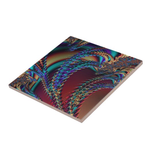 Gothic Technicolor Fractal Dragons抽象芸術 タイル (側面)