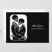 Gothic Thanks You Skells結婚's Black and White サンキューカード (正面/裏面)