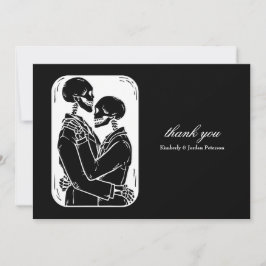 Gothic Thanks You Skells結婚's Black and White サンキューカード