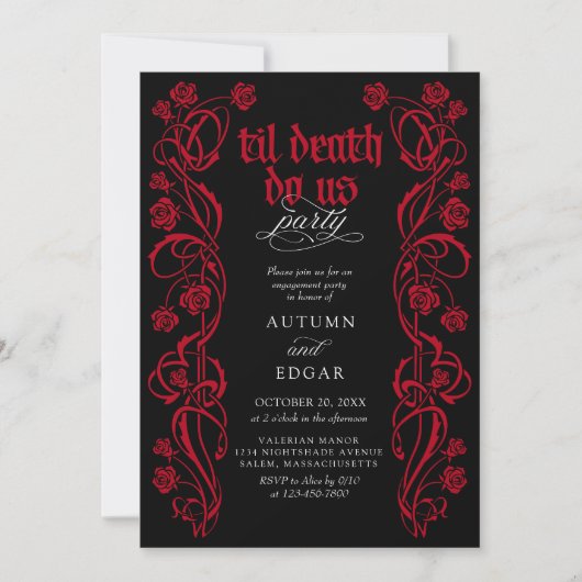Gothic Til Death Engagement Party 招待状 (正面)