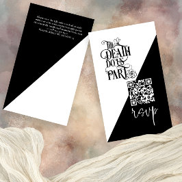 Gothic Til Death Us Do Part QR's 結婚 Black RSVP エンクロージャーカード