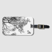 Gothic Tree Black and White Personalized ラゲッジタグ (正面横)