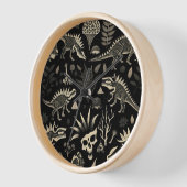 Gothic Tribal Dinosaur Skeleton Wall Clock 壁時計 (傾斜)