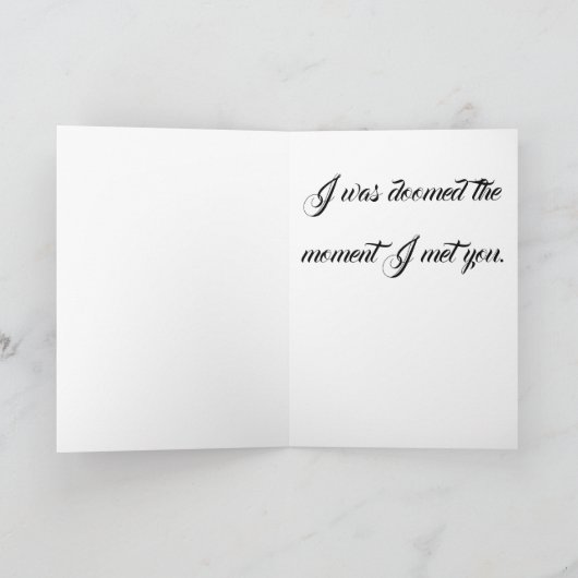 Gothic Valentine Cat Greeting Card カード (内部)