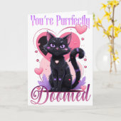 Gothic Valentine Cat Greeting Card カード (黄色い花)