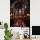 Gothic Valentine Cathedral Hall ポスター (ホームオフィス)