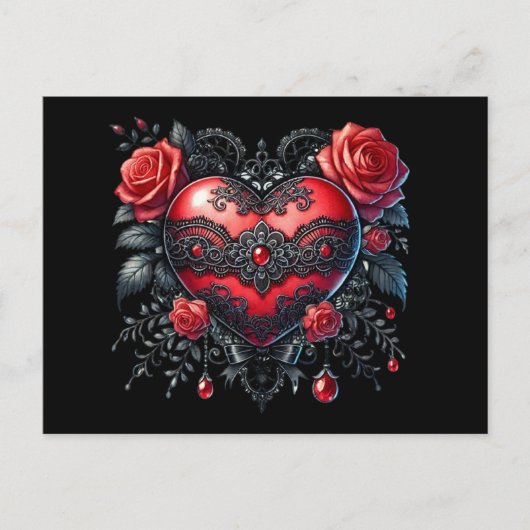 Gothic Valentine Heart Postcard シーズンポストカード (正面)