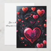Gothic Valentine Red & Black Hearts シーズンカード (正面/裏面)