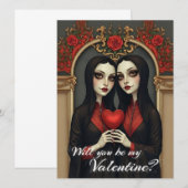 Gothic Valentine Twins with Red Heart (正面/裏面)