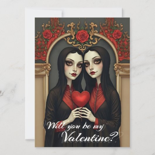 Gothic Valentine Twins with Red Heart (正面)