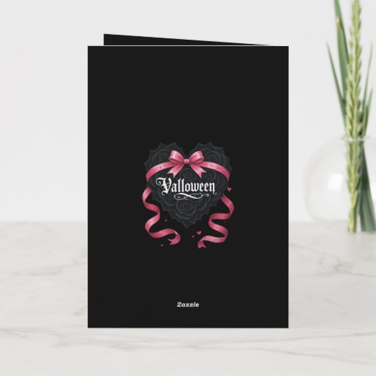 Gothic Valloween Script Roses and Garlands シーズンカード (裏面)