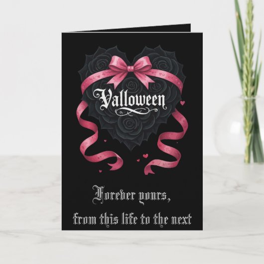 Gothic Valloween Script Roses and Garlands シーズンカード (正面)