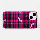 Gothic Vampire Bats Plaid Black Pink Phone Case iPhoneケース (裏面横)