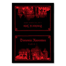 Gothic Vampire Castle Black Red Wedding Place Card テーブルナンバー