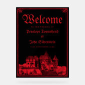 Gothic Vampire Castle Border Black Red Wedding  アクリルサイン (正面)