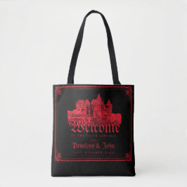 Gothic Vampire Castle Border Black Red Wedding  トートバッグ