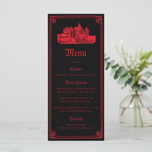 Gothic Vampire Castle Border Black Red Wedding  メニュー (スタンド正面)