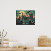 Gothic Vampire Castle under the Full Moon ポスター (キッチン)