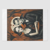Gothic Vampire Couple with Wine Glass Decoupage 薄葉紙 (正面)