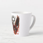 Gothic Velvet Bow Key with Wings & Moon カフェラテマグ (右アングル)