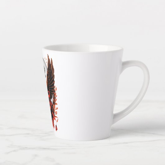 Gothic Velvet Bow Key with Wings & Moon カフェラテマグ (右)