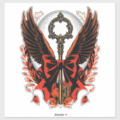 Gothic Velvet Bow Key with Wings & Moon シール (シート)