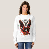 Gothic Velvet Bow Key with Wings & Moon スウェットシャツ (正面フル)