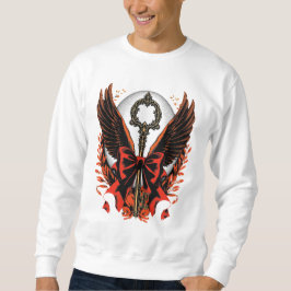 Gothic Velvet Bow Key with Wings & Moon スウェットシャツ