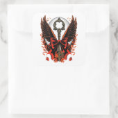 Gothic Velvet Bow Key with Wings & Moon スクエアシール (バッグ)