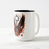 Gothic Velvet Bow Key with Wings & Moon ツートーンマグカップ (正面右)