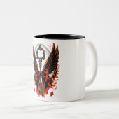 Gothic Velvet Bow Key with Wings & Moon ツートーンマグカップ (正面右)