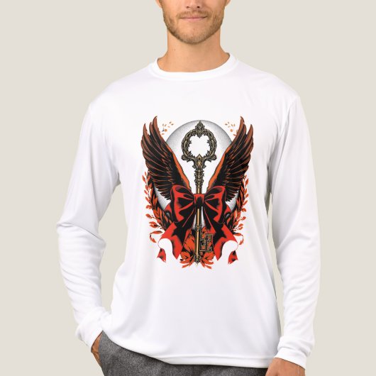 Gothic Velvet Bow Key with Wings & Moon トライブレンドＴシャツ (正面)