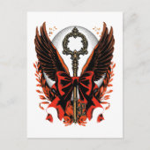 Gothic Velvet Bow Key with Wings & Moon 案内ポストカード (正面)