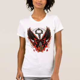 Gothic Velvet Bow Key with Wings & Moon Tシャツ