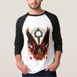 Gothic Velvet Bow Key with Wings & Moon Tシャツ