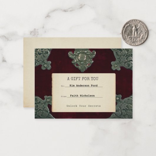 Gothic Velvet Secrets Graduation Gift Insert ノートカード (正面/裏面インサイチュ)