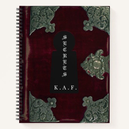 Gothic Velvet "Secrets" Vault Personalized Journal ノートブック (正面)