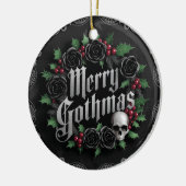 Gothic Victorian Christmas Design - Dark Elegance セラミックオーナメント (左)