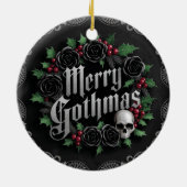 Gothic Victorian Christmas Design - Dark Elegance セラミックオーナメント (裏面)