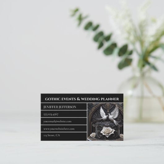 Gothic Victorian event & wedding planner 名刺 (スタンド正面)