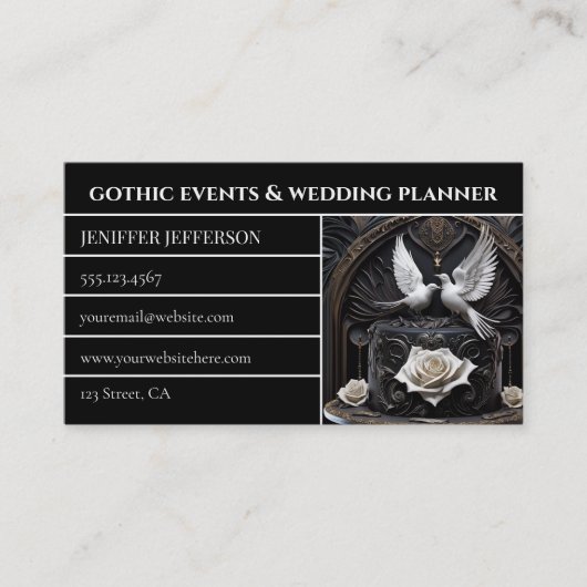 Gothic Victorian event & wedding planner 名刺 (正面)