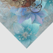 Gothic Victorian Girl & Raven Teal Florals 薄葉紙 (詳細)