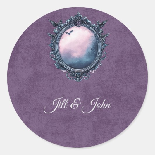 Gothic Victorian Ornate Mirror Wedding Seal ラウンドシール (正面)