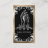 Gothic Vintage Beauty Nail Salon Black Luxury 名刺 (正面)