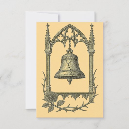 Gothic Wedding Invitation – Cracked Bell (AI-Gen) 招待状 (正面)
