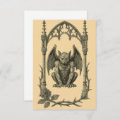 Gothic Wedding Invitation – Gargoyle (AI-Gen) 招待状 (正面/裏面)